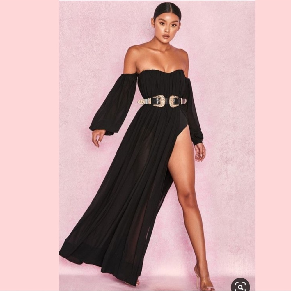 House of CB Black Off-Shoulder Maxi Dress